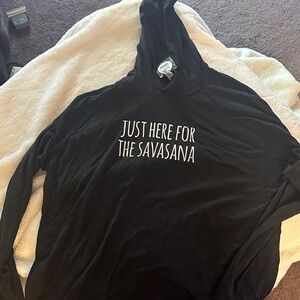 Black Hoodie with Savasana Print